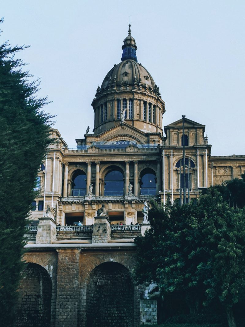 A large building featuring a prominent dome atop its structure