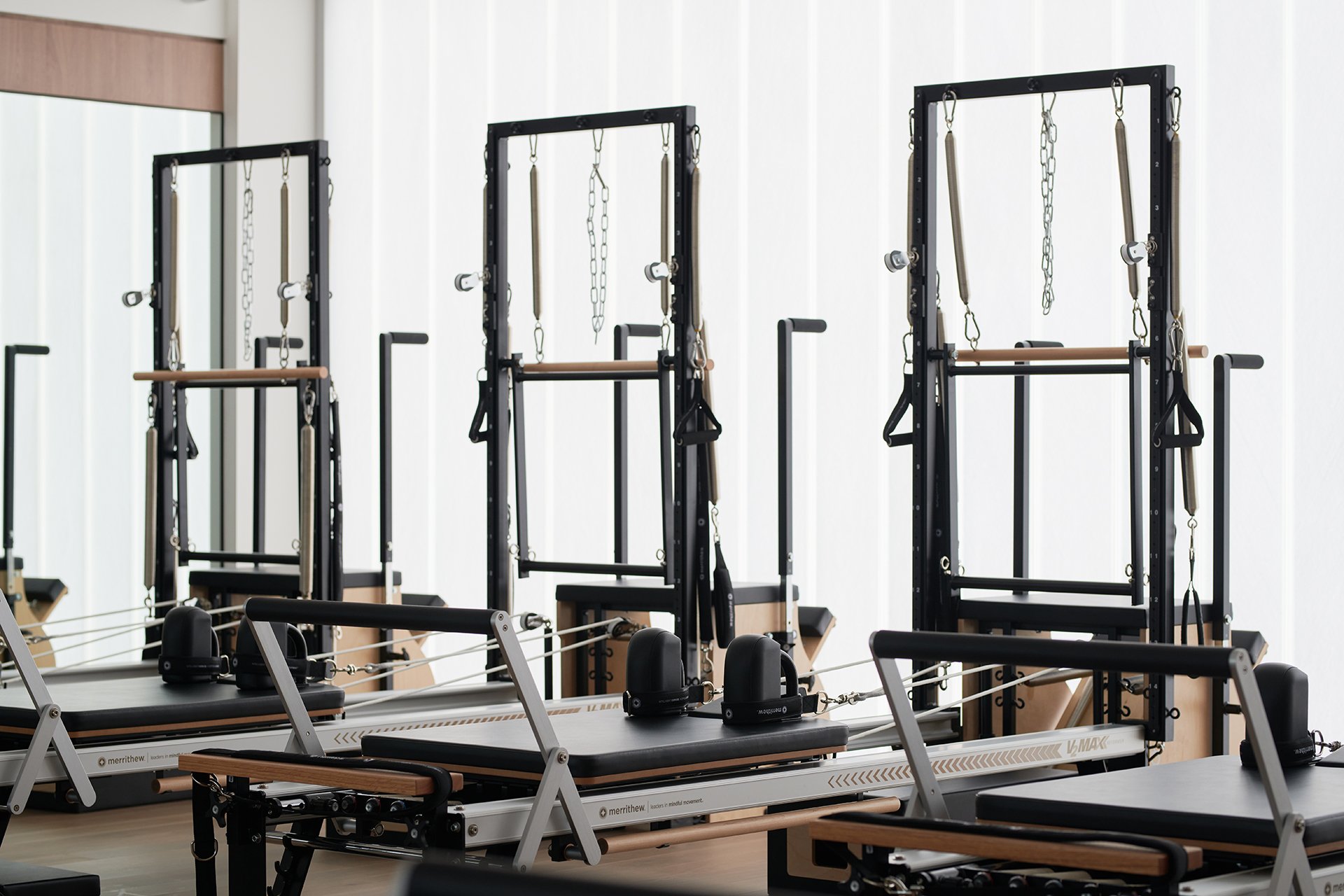 Reformers at Nobu Pilates