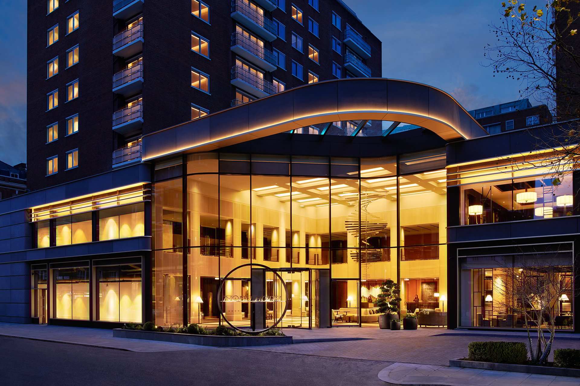 Night view of Nobu London Portman Exterior