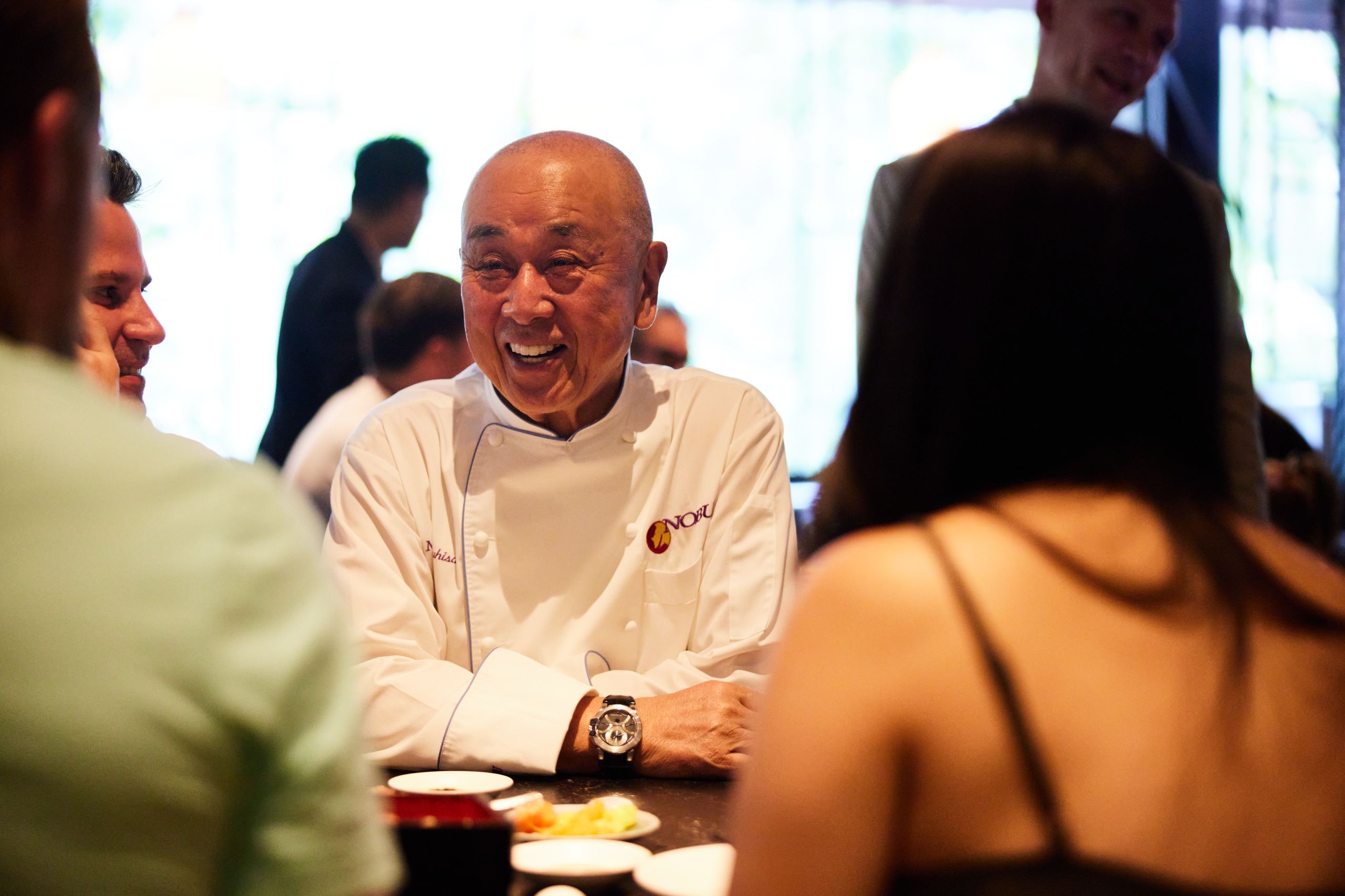 Chef Nobu smiling in Nobu Restaurant