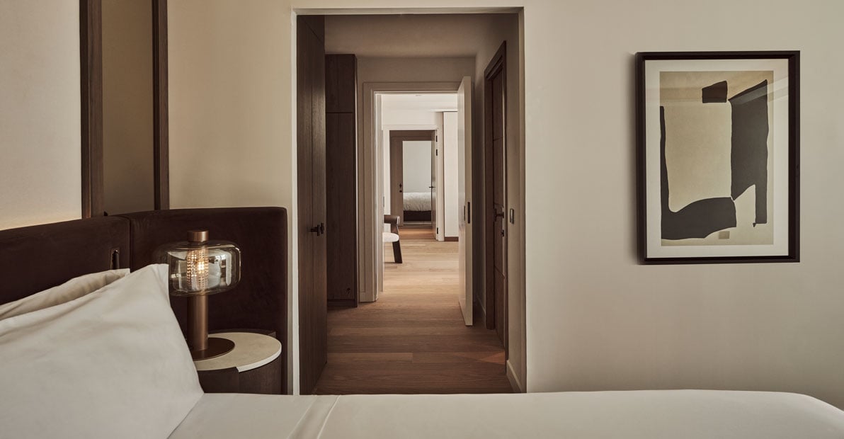 view looking down a hallway