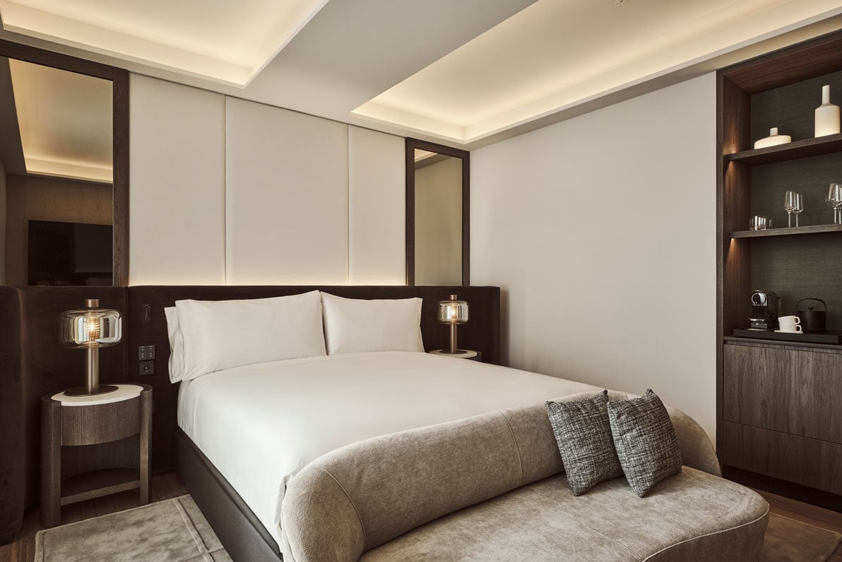view of the bed in the deluxe room