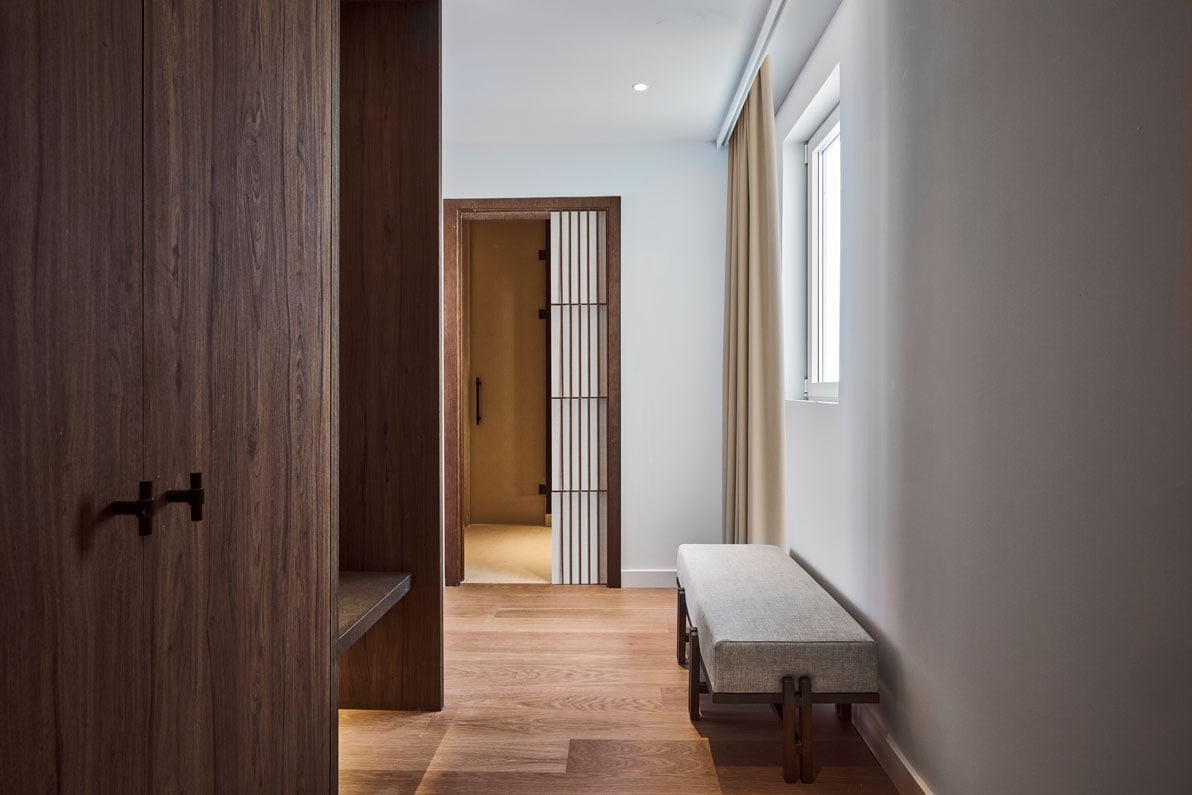 view of the door to the bathroom in the hikari suite