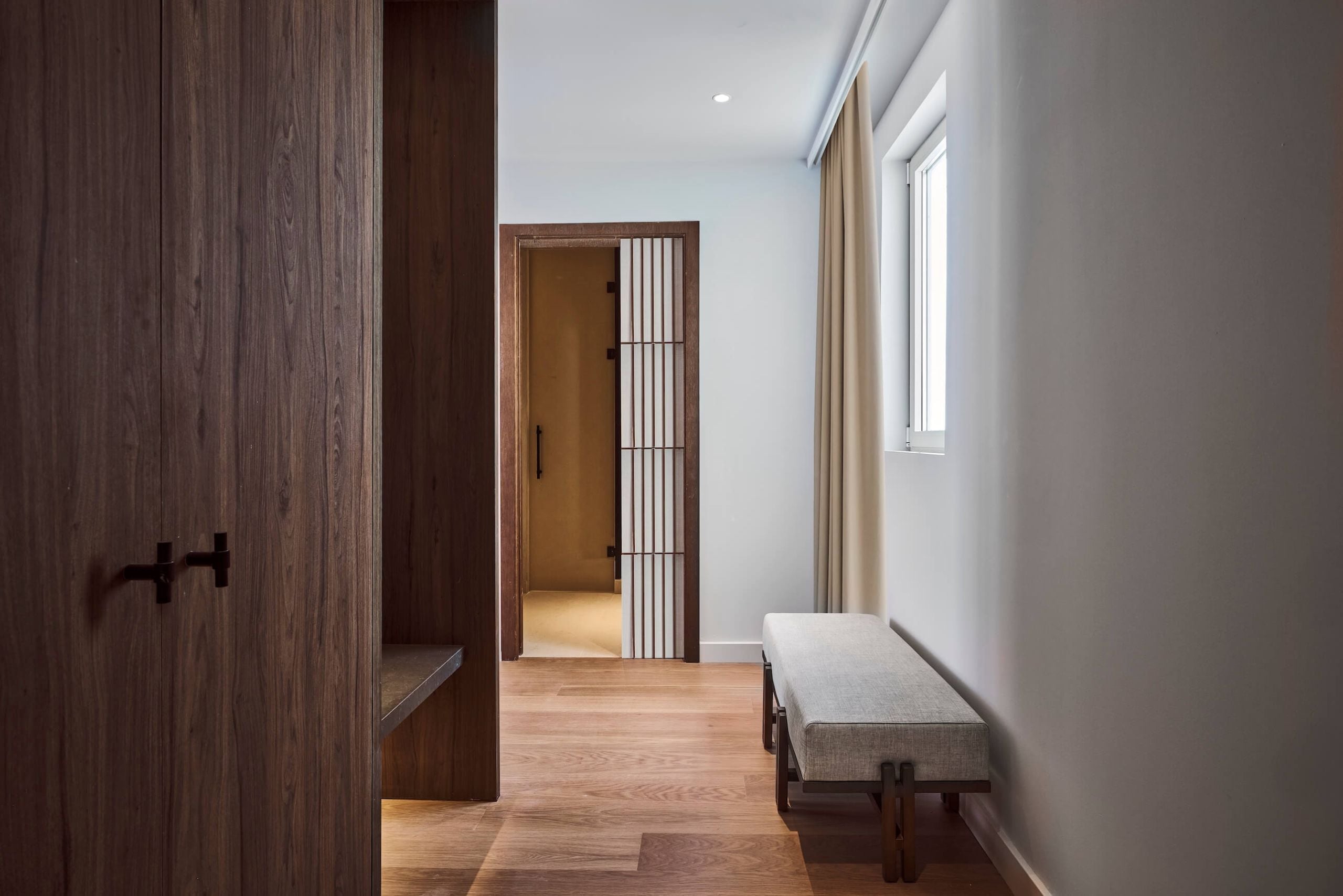 the door to the bathroom in hikari suite