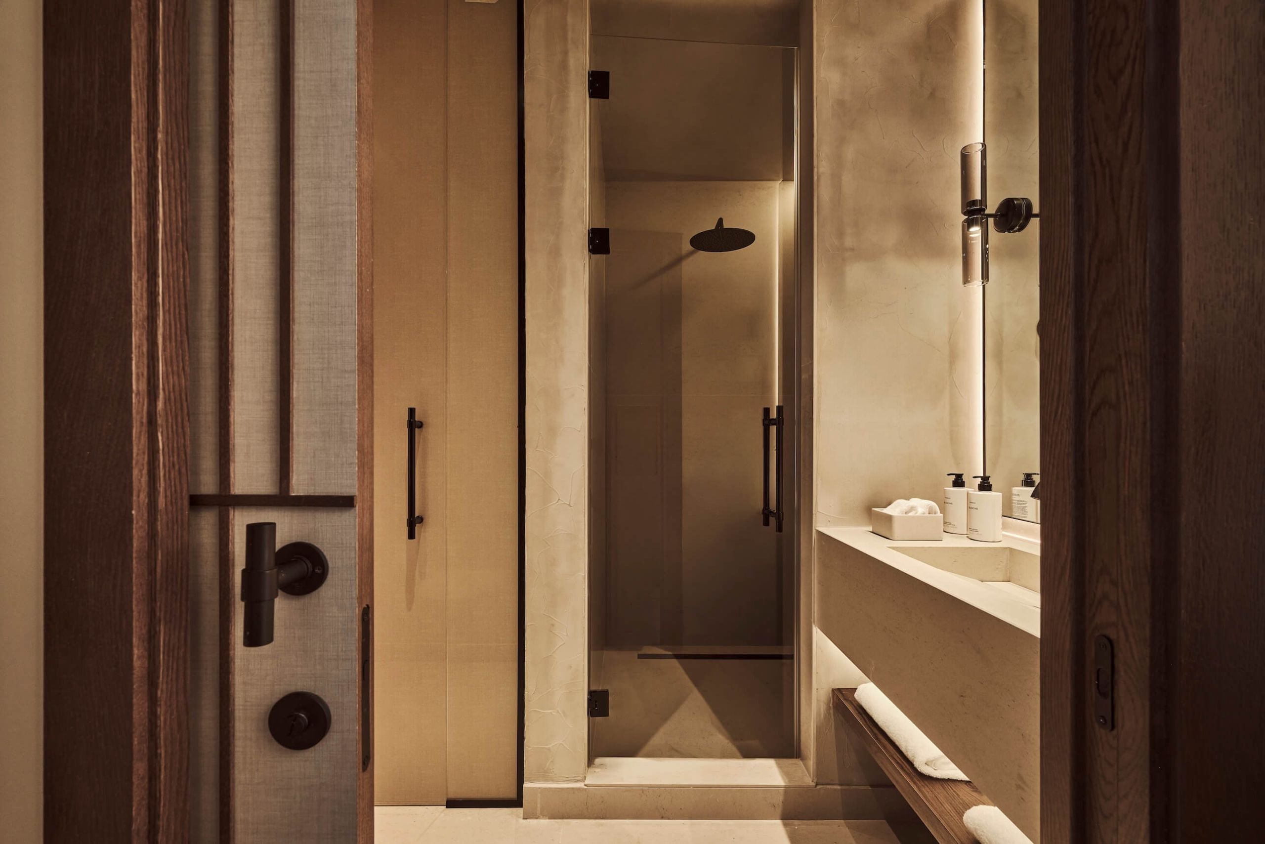 The shower in nobu suite